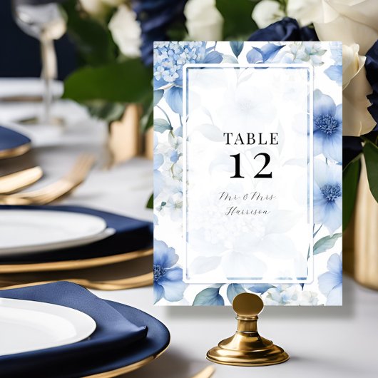 Invitation Blue Hydrangea Moderne Printemps Été Floral Mariag