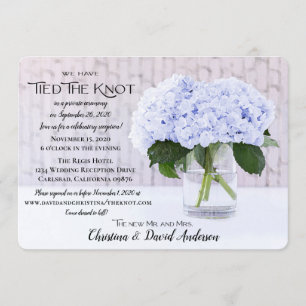 Invitation Blue Hydrangea Nous avons lié le noeud