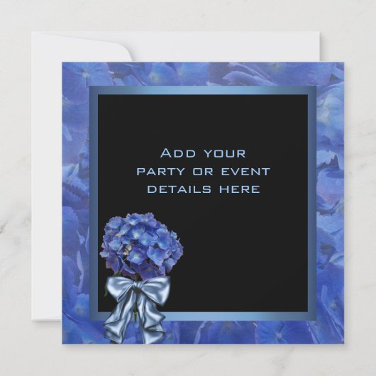 Invitation Blue Hydrangea Party (Dos)