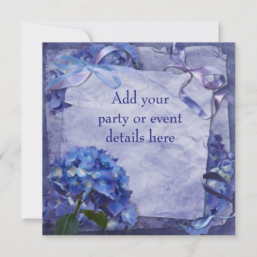 Invitation Blue Hydrangea Party (Dos)