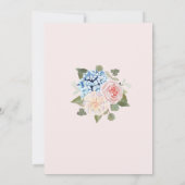 Invitation Blue Hydrangea Rose Floral Tea Douche (Dos)