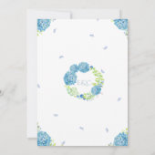 Invitation Blue Hydrangea Sophisticated Mariage (Dos)