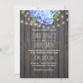 Invitation Blue Hydrangea & String Lumières Barre Mariage en  (Devant)