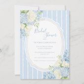 Invitation Blue Hydrangea Vintage Frame Bridal Shower  (Devant)
