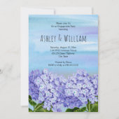 Invitation Blue hydrangea watercolor mariage fiançailles (Devant)