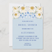 Invitation Blue Hydrangea White Floral Garden Fête des mariée (Devant)