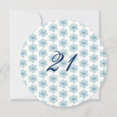 Invitation Blue Hydrangeas 21e fête d'anniversaire surprise (Dos)