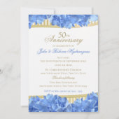 Invitation Blue Hydrangeas 50e anniversaire (Devant)
