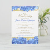 Invitation Blue Hydrangeas 50e anniversaire (Debout devant)