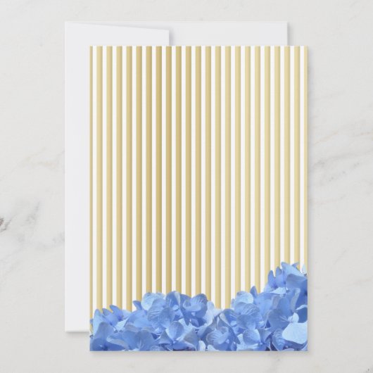 Invitation Blue Hydrangeas 50e anniversaire (Dos)