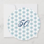 Invitation Blue Hydrangeas 50e fête d'anniversaire surprise (Dos)