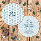 Invitation Blue Hydrangeas 75e fête d'anniversaire surprise