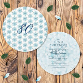 Invitation Blue Hydrangeas 80e fête d'anniversaire surprise