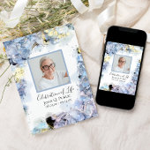 Invitation Blue Hydrangeas Aquarelle Célébration de la vie