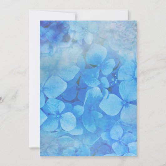 Invitation Blue Hydrangeas Célébration de la vie (Dos)