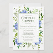 Invitation Blue Hydrangeas Couples Douche (Devant)