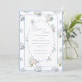Invitation Blue Hydrangeas Elegant Bridal Shower (Debout devant)