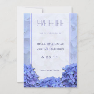 Invitation Blue Hydrangeas Enregistrer l'annonce de la date