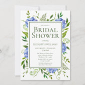 Invitation Blue Hydrangeas Floral Aquarelle Fête des mariées (Devant)