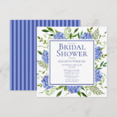 Invitation Blue Hydrangeas Floral Aquarelle Fête des mariées (Devant / Derrière)