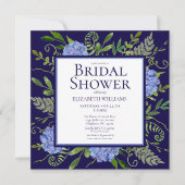 Invitation Blue Hydrangeas Floral Aquarelle Fête des mariées (Devant)