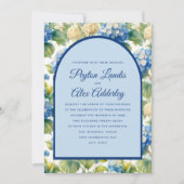 Invitation Blue Hydrangeas Floral Arch Mariage (Devant)