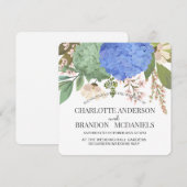 Invitation Blue Hydrangeas Floral Mariage (Devant / Derrière)