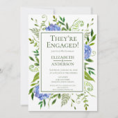 Invitation Blue Hydrangeas Floral Watercolor Engagement (Devant)