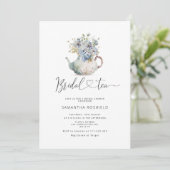 Invitation Blue Hydrangeas nuptiale thé douche nuptiale (Debout devant)
