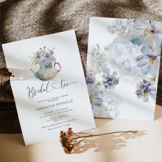 Invitation Blue Hydrangeas nuptiale thé douche nuptiale