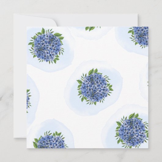Invitation Blue Hydrangeas Watercolor 75e fête d'anniversaire (Dos)