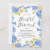 Invitation Blue Hydrangeas Winter Floral Bridal Brunch (Devant)