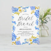 Invitation Blue Hydrangeas Winter Floral Bridal Brunch (Debout devant)