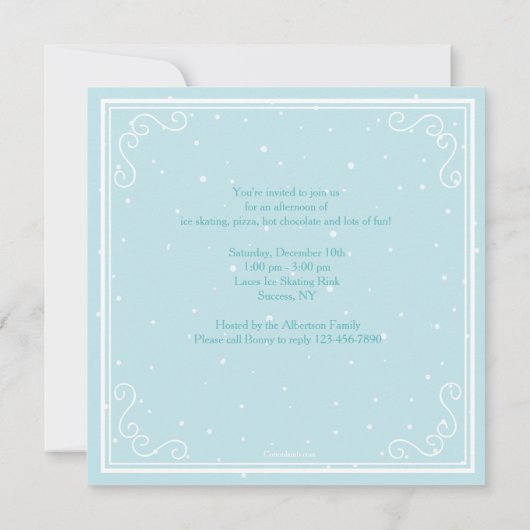 Invitation Blue Ice Skates (Dos)