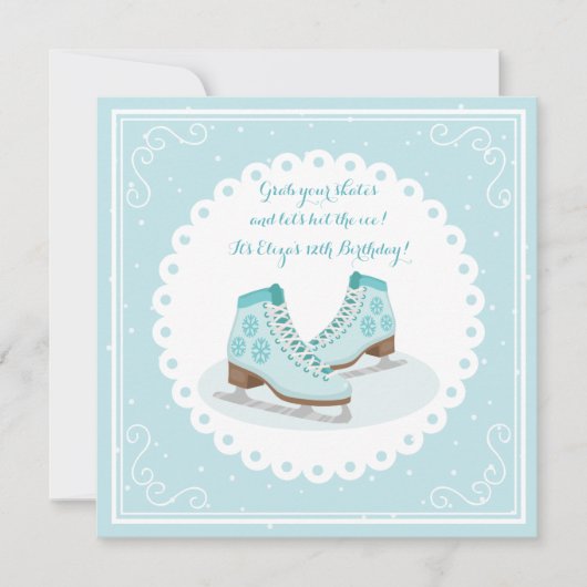 Invitation Blue Ice Skates (Devant)