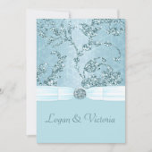 Invitation Blue Ice Sparkland Wonderland Mariage (Devant)
