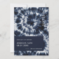 Blue Indigo Shibori Tie Dye Sweet 16
