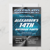 Invitation Blue Industrial Ado Tween Boys Jeu Anniversaire (Devant)