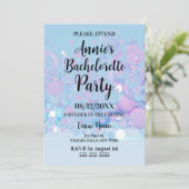 Invitation Blue Iridescente Cercles Bachelorette Party (Debout devant)
