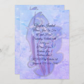 Invitation Blue Iris Floral Art Party (Devant / Derrière)