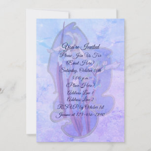 Invitation Blue Iris Floral Art Party