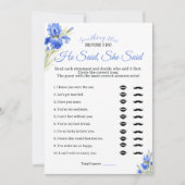 Invitation Blue Iris Something Blue He Said She Said Game (Devant)