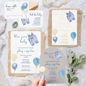 Invitation Blue Jean Baby | Baby shower moderne | ballons gon