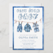 Invitation Blue Jean Baby Boy Douche (Devant)