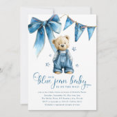 Invitation Blue Jean Baby Denim Baby Shower (Devant)