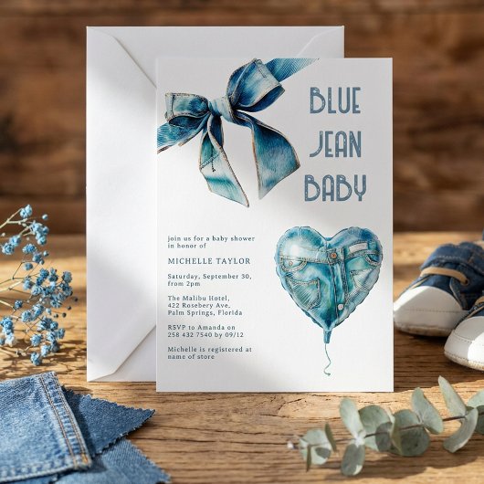 Invitation Blue Jean Baby Denim Baby Shower