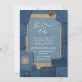 Invitation Blue Jean Baby Denim Baby Shower (Devant)