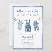 Invitation Blue Jean Baby est sur le chemin Denim Boy Baby sh (Devant)