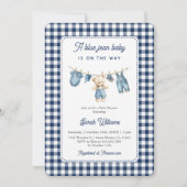 Invitation Blue Jean Baby shower Boy (Devant)