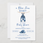 Invitation Blue jean C'est un baby shower garçon (Devant)